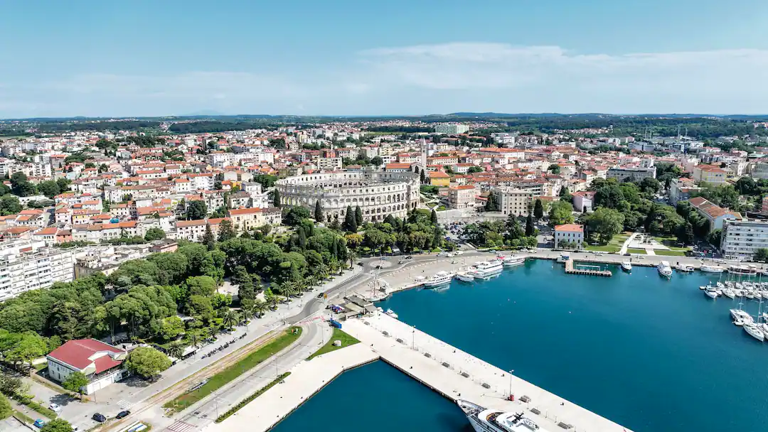 Walled Adriatic old town on the Croatian coast, a dialysis holiday destination in Croatia